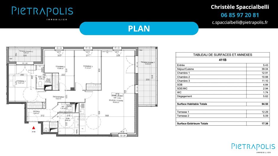 Vente appartement 4 pièces 95 m² à Craponne (69290), 465 000 €