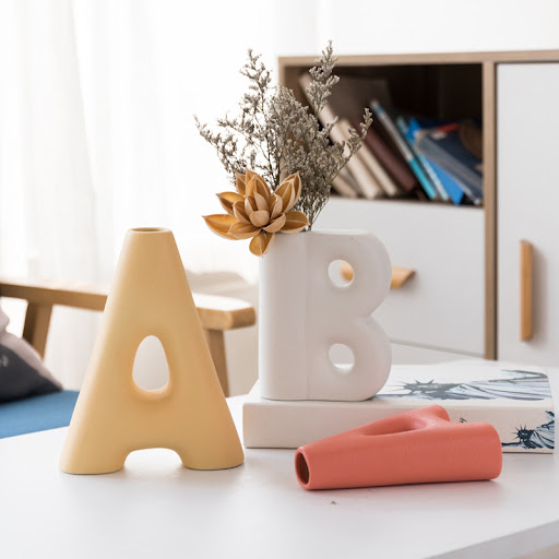 Title 4, Frosted Letters AB Ceramic Vase Decoration, Eur...