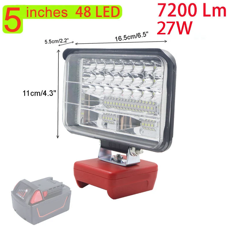 Outdoor camping engineering verlichting voor Milwaukee Mivoch batterij, robuust en helder, ideaal voor gebruik buitenshuis, duurzaam ontwerp.