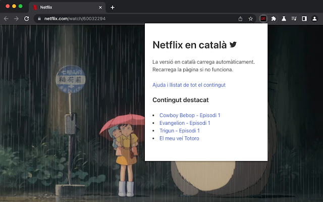 Netflix en català chrome extension