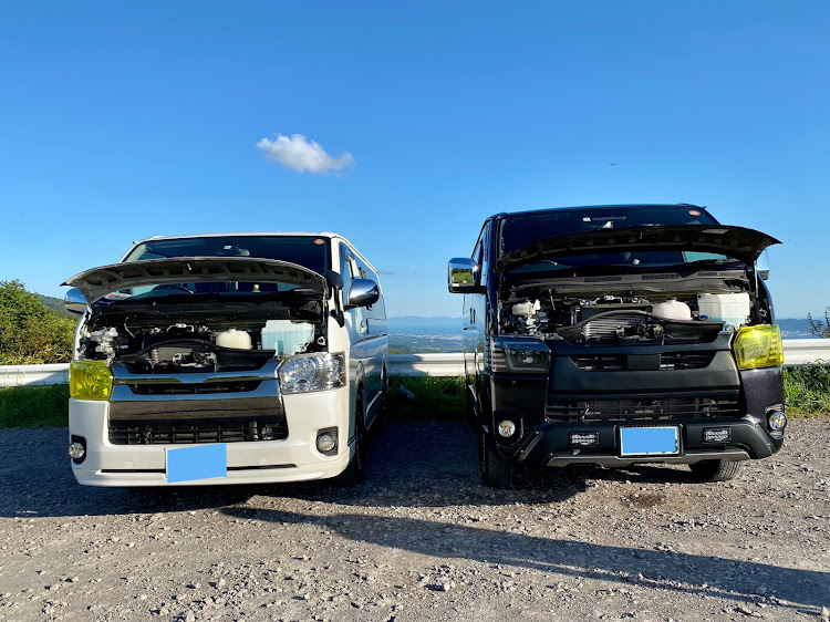 ハイエースの城岱スカイライン・駒ケ岳とコラボ・同車種は楽しい🎵・大沼ツーリング・ハイエース4WDコラボに関するカスタム事例の投稿画像11枚目