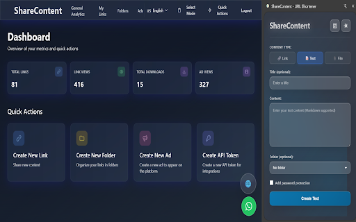 ShareContent - URL Shortener screenshot 3
