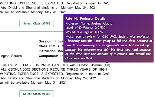 Rate My NYU Professors