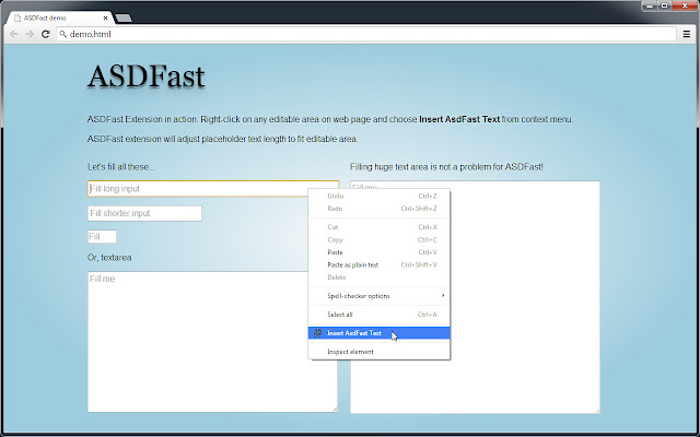 ASDFast - Lorem Ipsum Generator (Right-Click)