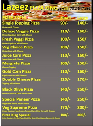 Lazeez Pizza King menu 1