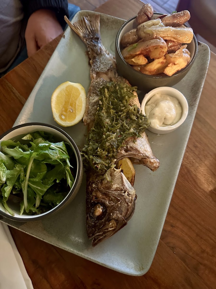 Whole fish with chimichurri