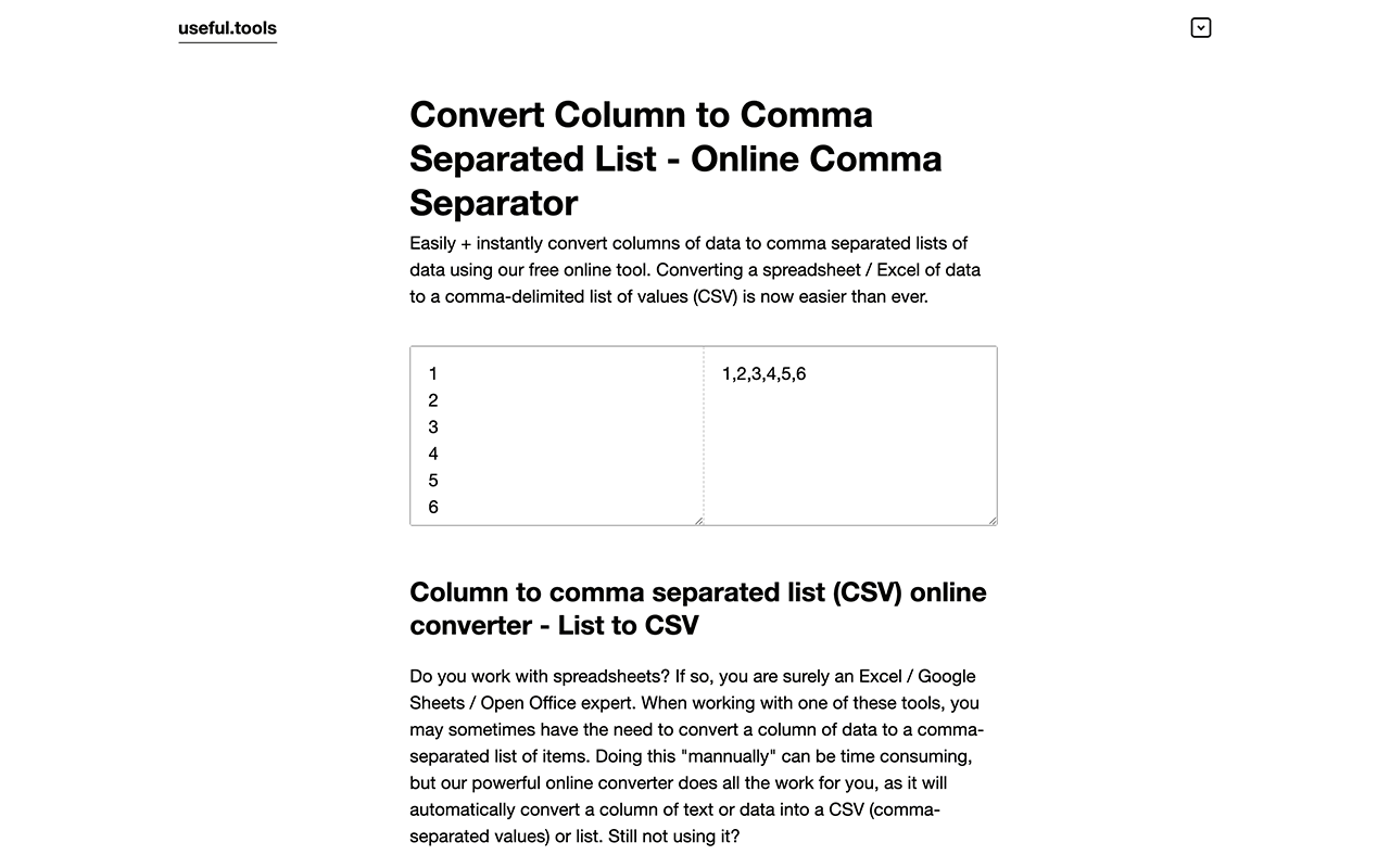 Convert Column to Comma Separated List (CSV) Preview image 4