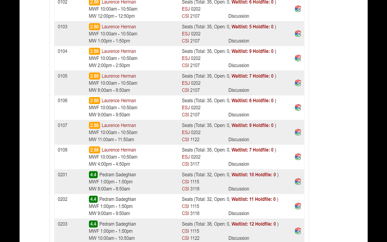 UMD Schedule of Classes Professor Rating Preview image 3