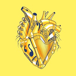 Navy Yellow Musical Heart