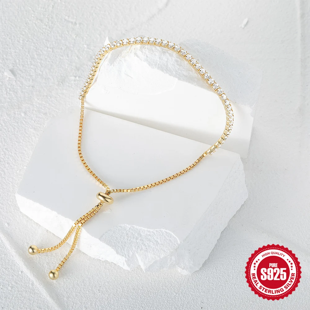 Title 3, Pulseira feminina de tênis em prata S925, elega...