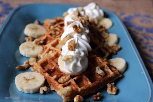 Banana Walnut Waffles