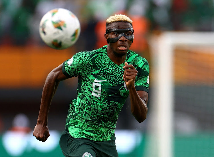 Nigeria's Victor Osimhen in action in their Africa Cup of Nations quarterfinal against Angola at Stade Felix Houphouet-Boigny in Abidjan, Ivory Coast on February 2.