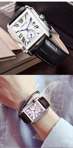 Title 6, Square Quartz Watch Strap Watch for Men. A styl...
