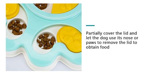 Title 1, Dog Puzzle Slow Bowl Flower Shape Improve IQ In...