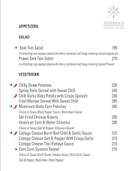 Artizan's - Continental And Asian menu 6