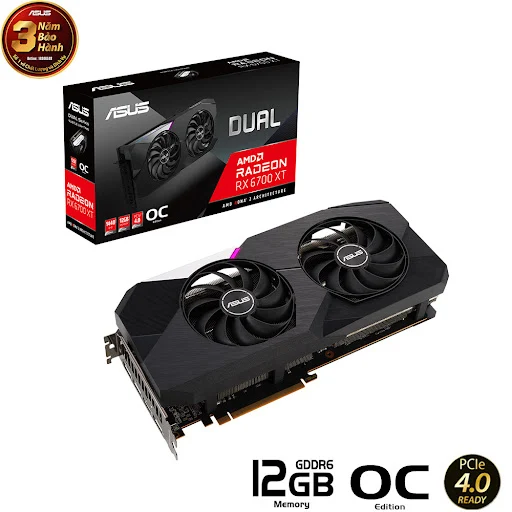 VGA ASUS Dual Radeon RX 6700 XT OC Edition 12GB GDDR6