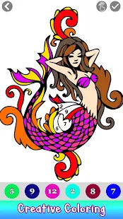 Mermaid Color by Number: Adult Coloring Book Pages(圖2)-速報App
