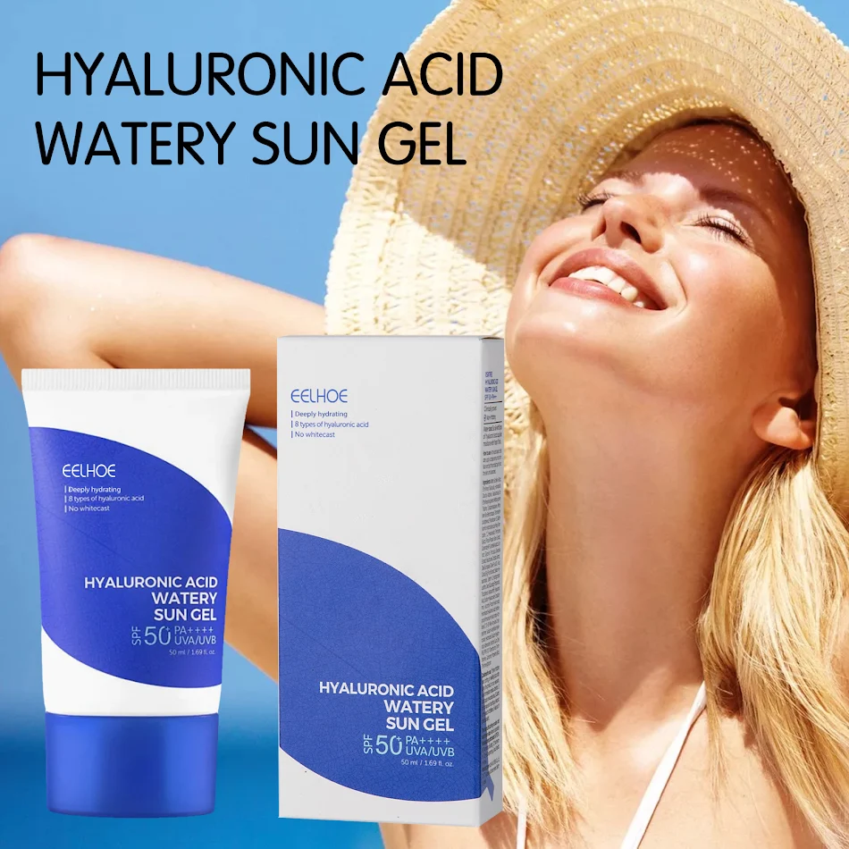 Gel Hydratant Protecteur à l'Acide Hyaluronique pour l'Été Résistant aux UV Rafraîchissant Non Gras Idéal Extérieur Protection Solaire.