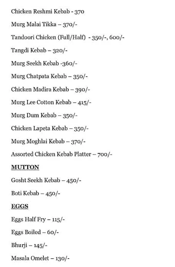 Mumbai Adda menu 