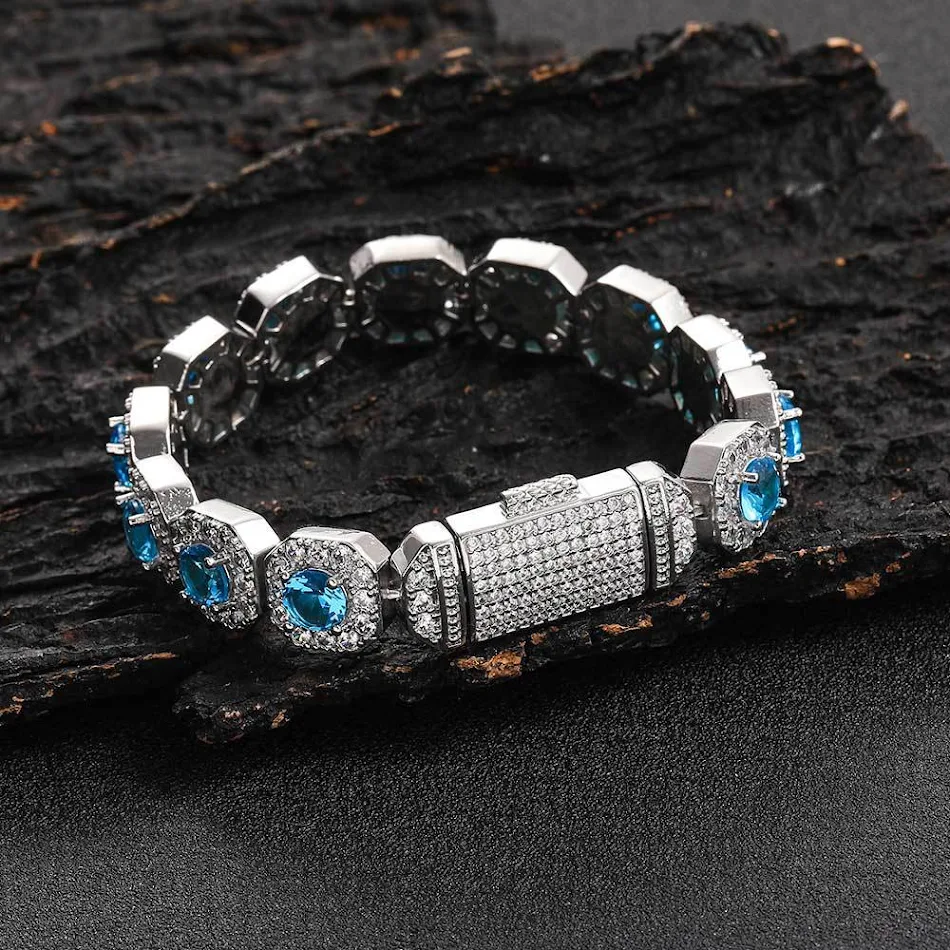 Flip gesp kleur zirkoon rots suiker ketting armband voor een stralende glans en een veelzijdige stijl.