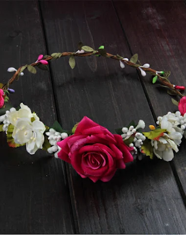 Rozenkrans haarband, bloemen haarba - 3