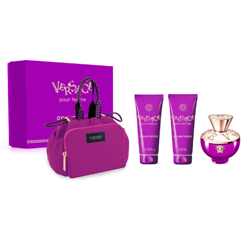 Bộ nước hoa cho Nữ Versace Pour Femme Dylan Purple EDP 100ml + Shower gel + Body lotion + Túi mỹ phẩm_TGNH