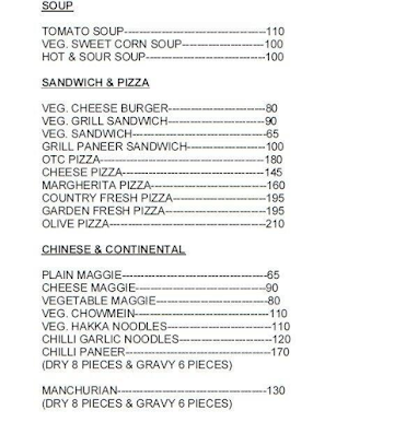 Hotel Marwal Cafe & Restaurant menu 