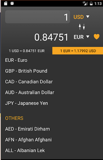 Screenshot Currency Converter