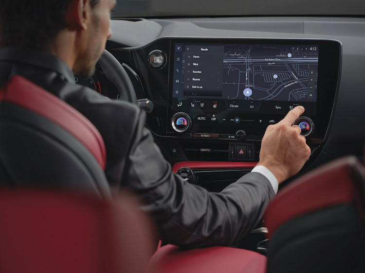 Lexus NX touchscreen system with a high-resolution screen.