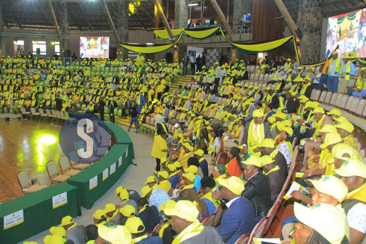 Delegates seated at Bomas auditorium for the United Democratic Alliance Party NDC on September 29, 2023