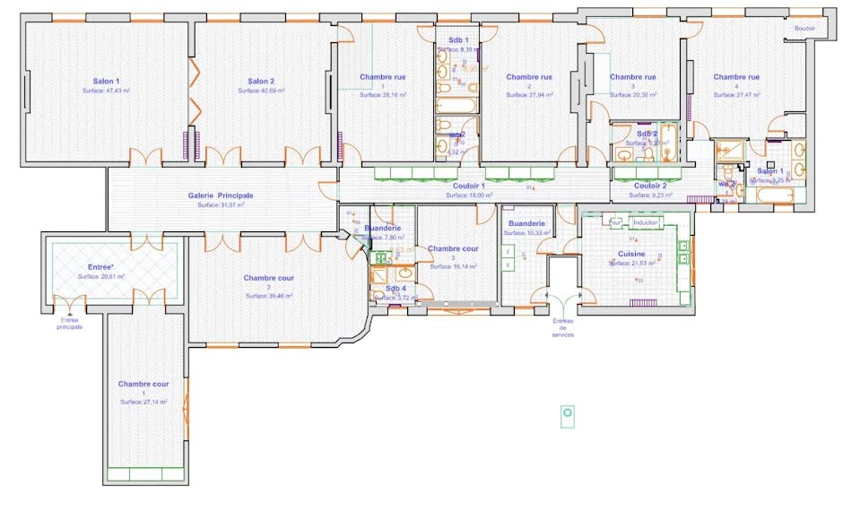 Location  appartement 9 pièces 431.6 m² à Paris 16ème (75016), 14 018 €