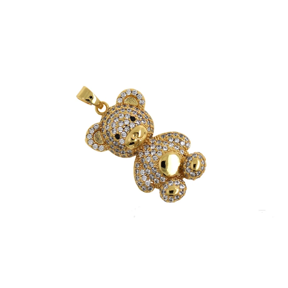 Echte Gouden Micro-Inlay Zirkonia Beer Ketting Accessoires. Voeg elegantie toe aan je look met deze prachtige en unieke beer ketting. Perfect als cadeau!
