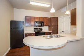 Bar top with area for dining off the kitchen