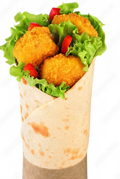 Cheese Corn Nugget Falafel Wrap