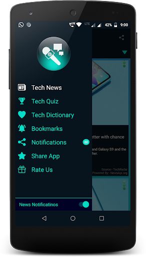 Screenshot Tech News and Quiz