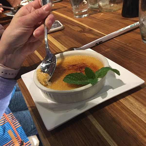 Gluten free butterscotch crème brûlée was very good