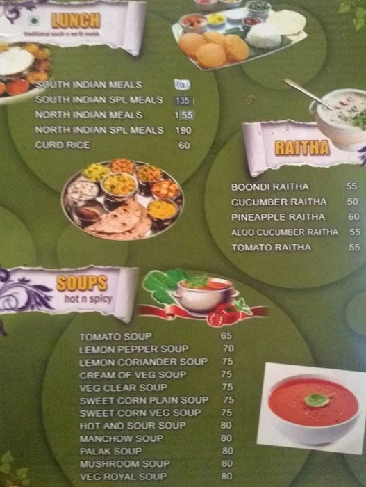 Hotel Chandrika menu 