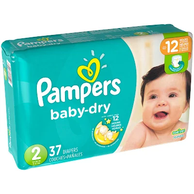 Pampers Baby Dry Small - 2 Diapers - 2 pcs