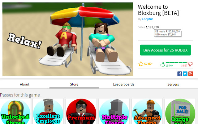 Roblox Stats - buy access for 25 robux