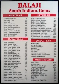 Balaji Fast Food menu 1