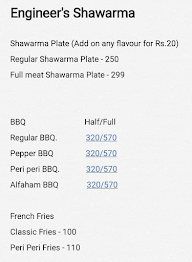 Engineer's Shawarma menu 4