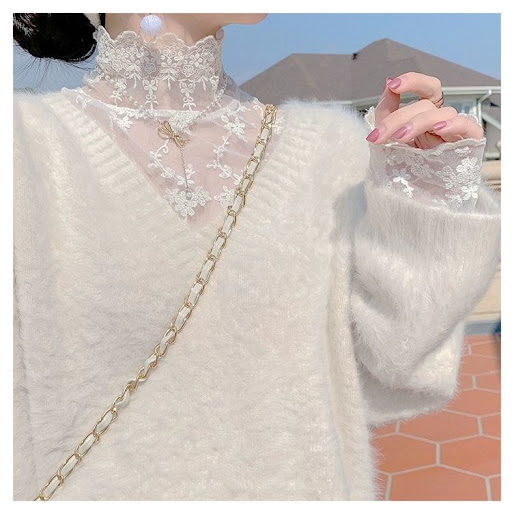 Title 13, Mink Velvet Lazy Wind Loose V-neck Sweater