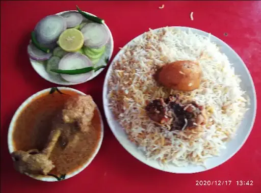 Mutton Biryani With Chicken Chaap And Salad