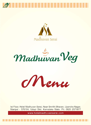 Hotel Madhuvan Serai menu 