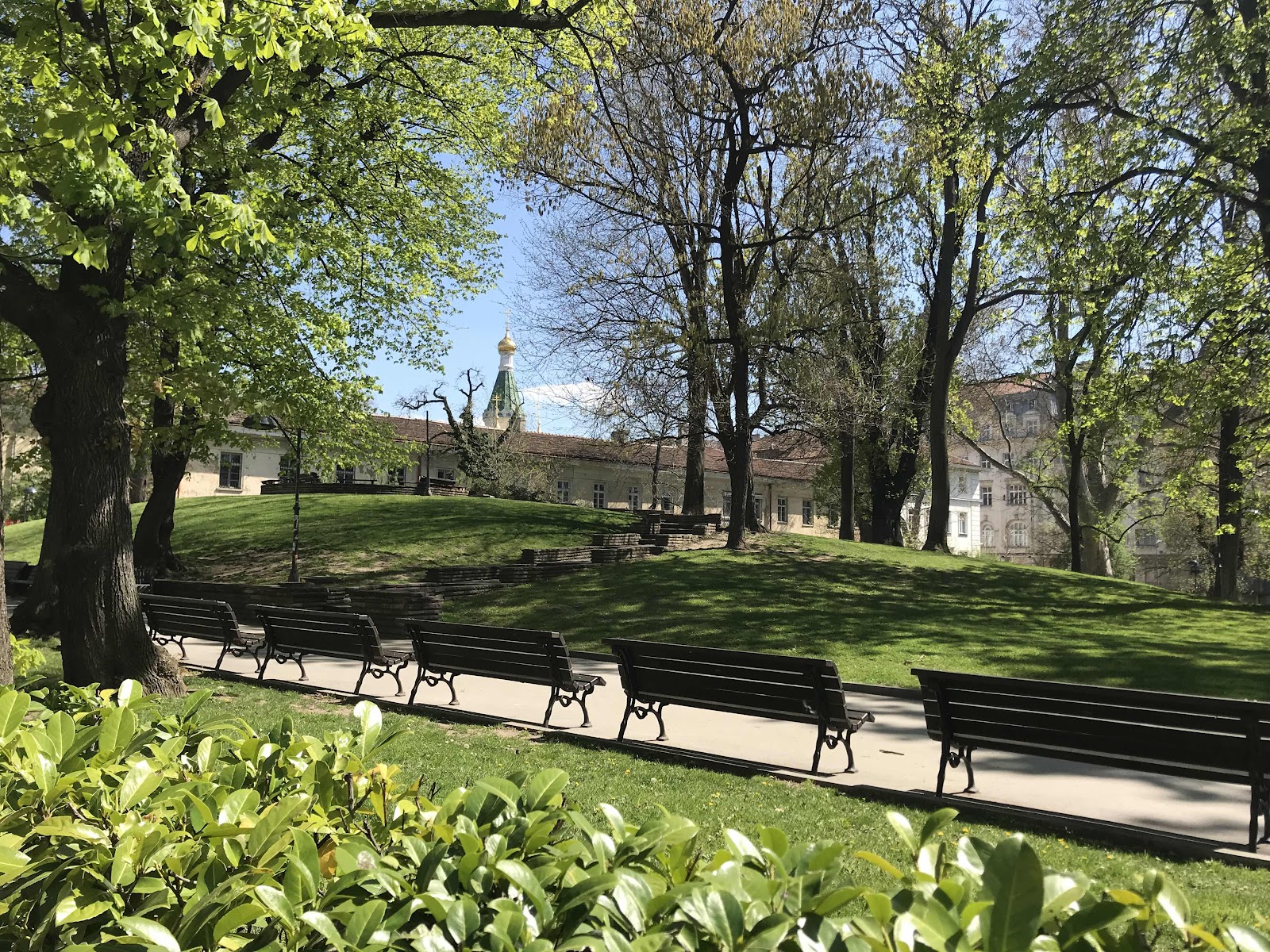 Garden behind behind the Russian Church "Sveti Nikolay Marlichiiski"  Sofia