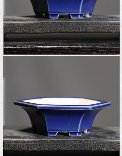 Title 11, Purple Sand Flowerpot Ceramic Bonsai Basin Hexa...