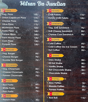 Mitran Da Junction menu 