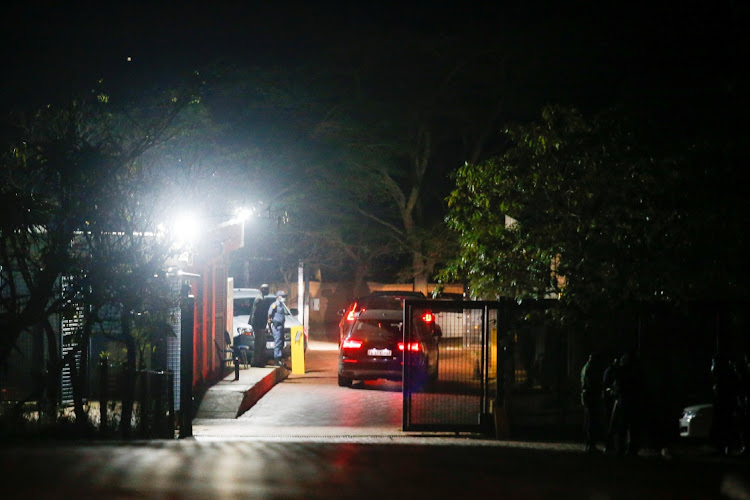 A convoy enters the homestead of former president Jacob Zuma in Nkandla as the former president handed himself over to police custody. The same convoy drove into the Estcourt prison.