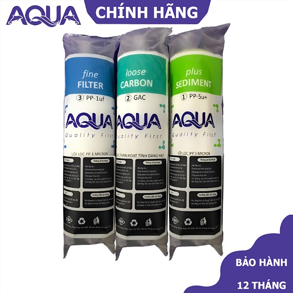 Lõi Lọc Nước Aqua Chính Hãng - Bộ Lõi Lọc Thô 1 2 3