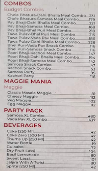 Chaat Street menu 2